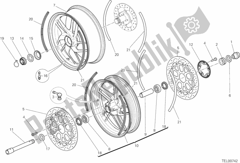 Alle onderdelen voor de Wielen van de Ducati Multistrada 1200 S GT 2014